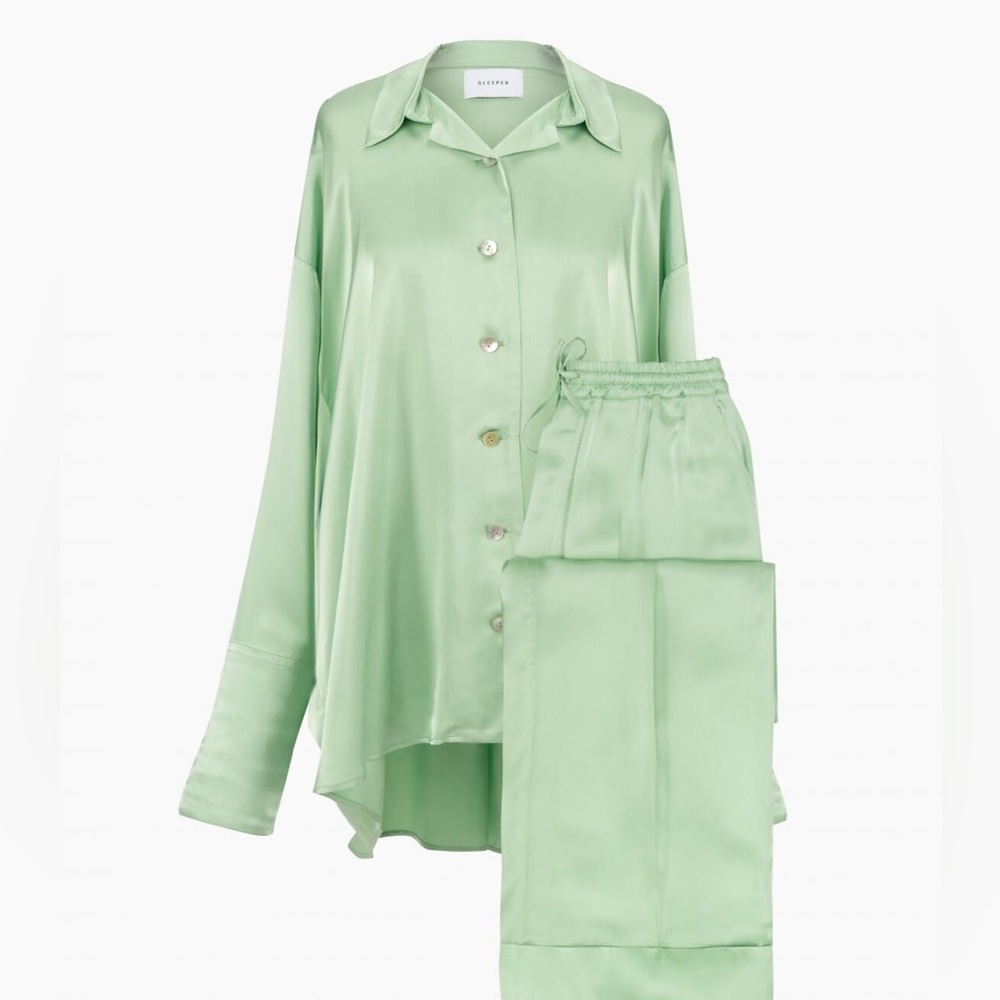 Sleeper Pajamas Set with Pants in Mint